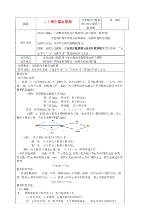 高中數(shù)學(xué) 1_1 兩個基本計數(shù)原理教案1 蘇教版選修2-31