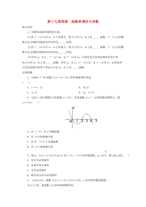 高一數(shù)學(xué)上學(xué)期周清 第十九周周清 函數(shù)單調(diào)性與導(dǎo)數(shù) 文