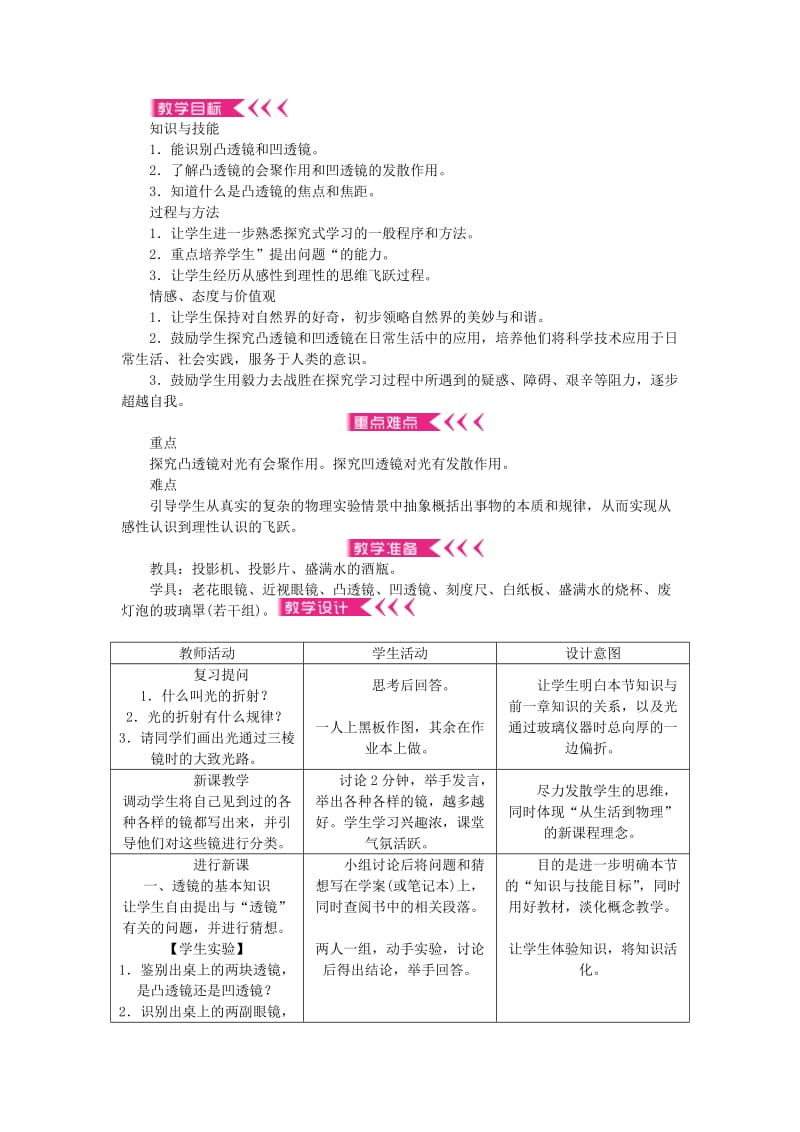 八年级物理上册 5 透镜及其应用教案 （新版）新人教版 (2)_第2页