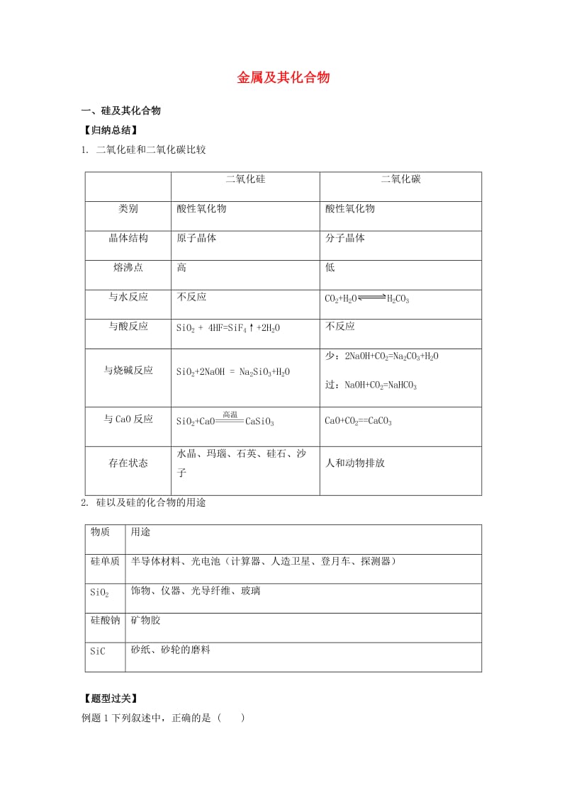 高中化学 第四章 金属及其化合物章末复习学案 新人教版必修11_第1页