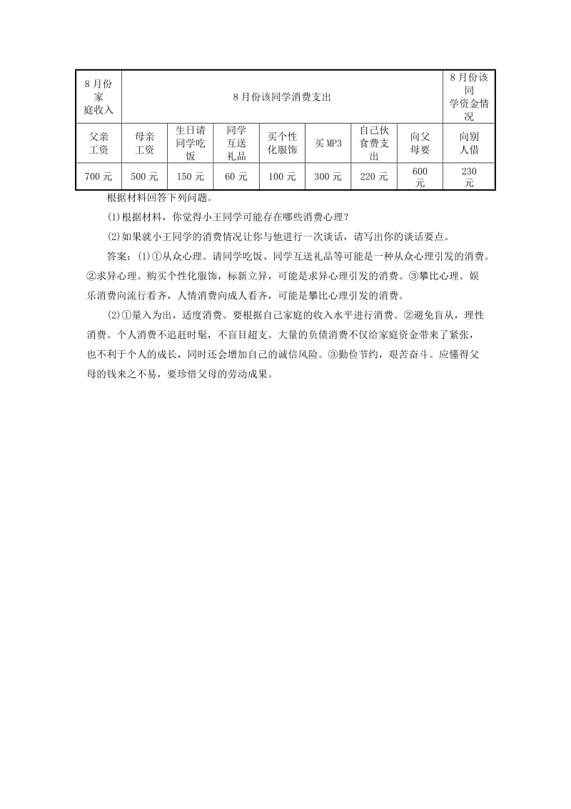 高中政治 课时作业（六）树立正确的消费观 新人教版必修1_第3页