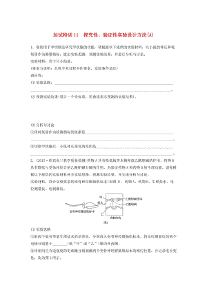 高考生物考前特訓(xùn)總復(fù)習(xí) 第二部分 加試30分特訓(xùn) 加試訓(xùn)練11 探究性、驗證性實驗設(shè)計方法(A)