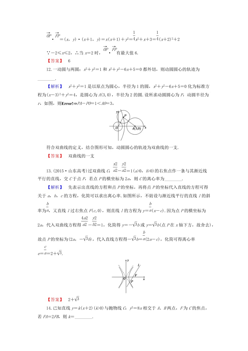 高中数学 第2章 圆锥曲线与方程章末综合检测 苏教版_第3页