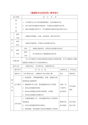 高中地理《遙感技術(shù)及其應(yīng)用》教案 湘教版必修3