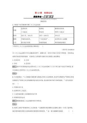 高中歷史 近代民主思想與實踐 第四單元“從來就沒有救世主”12 憲章運動練習(xí) 岳麓版選修2