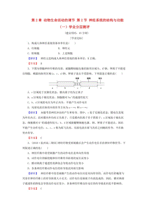 高中生物 第2章 動(dòng)物生命活動(dòng)的調(diào)節(jié) 第2節(jié) 神經(jīng)系統(tǒng)的結(jié)構(gòu)與功能（一）學(xué)業(yè)分層測(cè)評(píng) 浙科版必修3