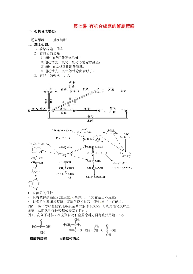 高考化学三轮冲刺 核心知识和解题策略 8 有机合成题的解题策略_第1页