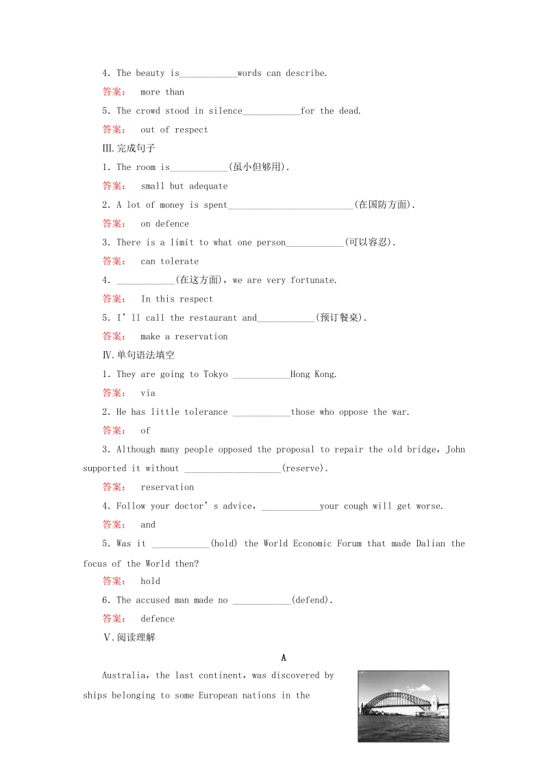 高中英语 Unit 3 Australia Section Ⅱ Warming up and Reading-Language points课时作业 新人教版选修9_第2页