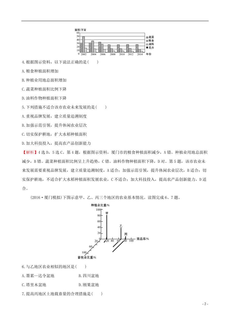 教师用书2017届高考地理一轮全程复习方略课时提升作业三十二15.1区域农业发展--以我国东北地区为例_第2页