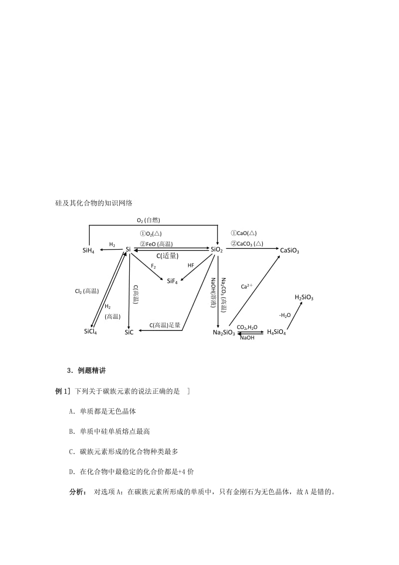 高三化学一轮复习 碳族元素 碳及其化合物教学案_第3页