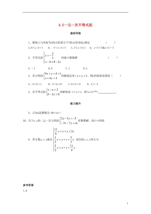 八年级数学上册 4.5 一元一次不等式组同步导练 （新版）湘教版