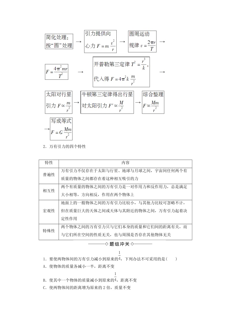 高中物理 第3章 万有引力定律 2 万有引力定律教师用书 教科版必修2_第3页