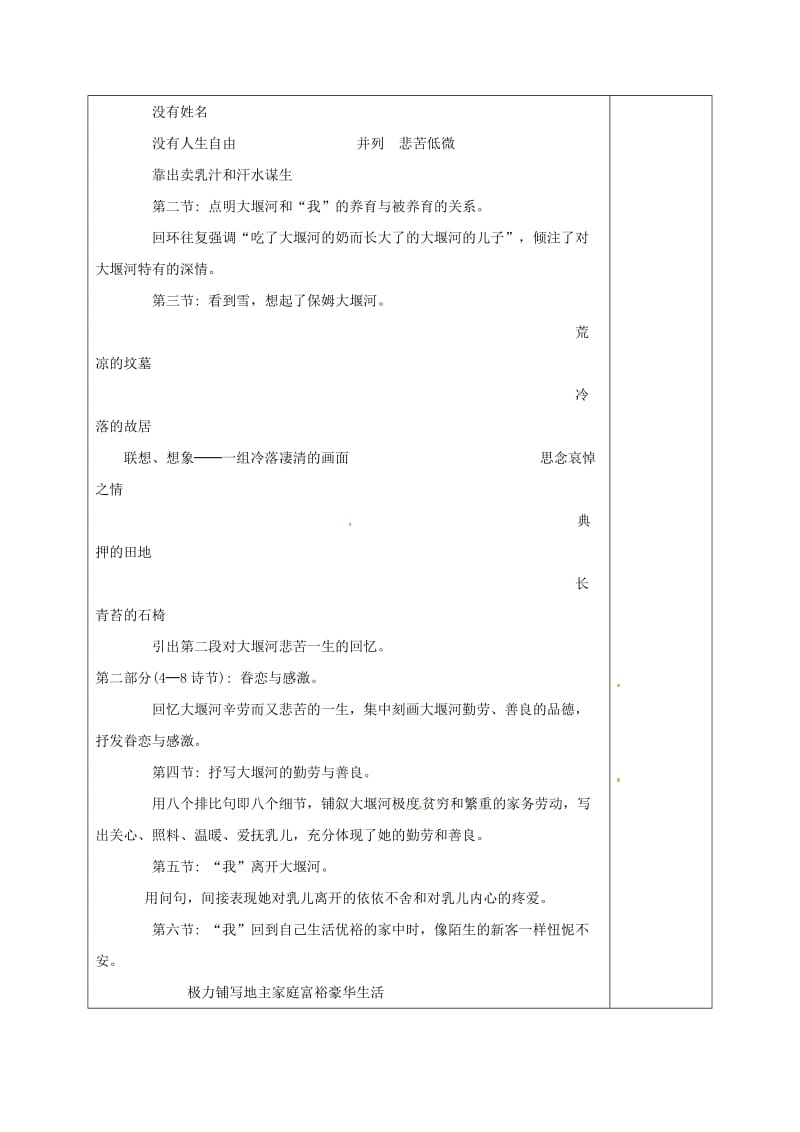 高中语文 3 大堰河-我的保姆教案 新人教版必修1_第2页