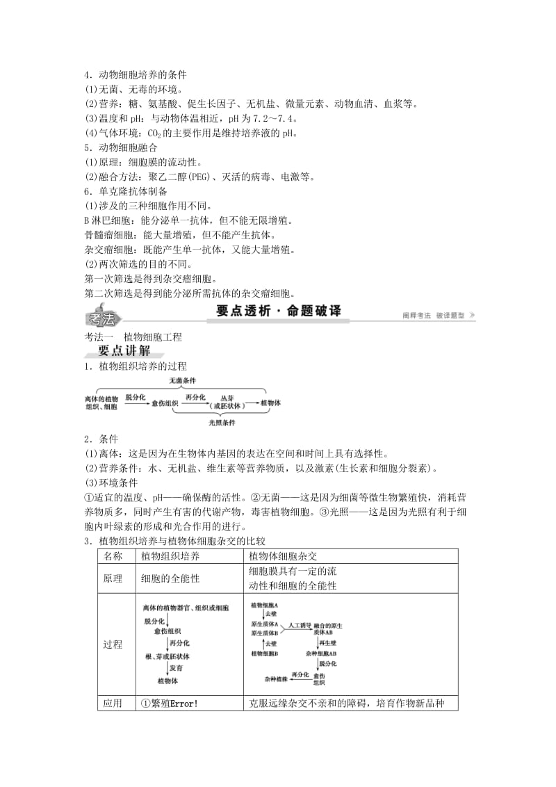 高考生物总复习 第11单元 第38讲 细胞工程学案_第3页