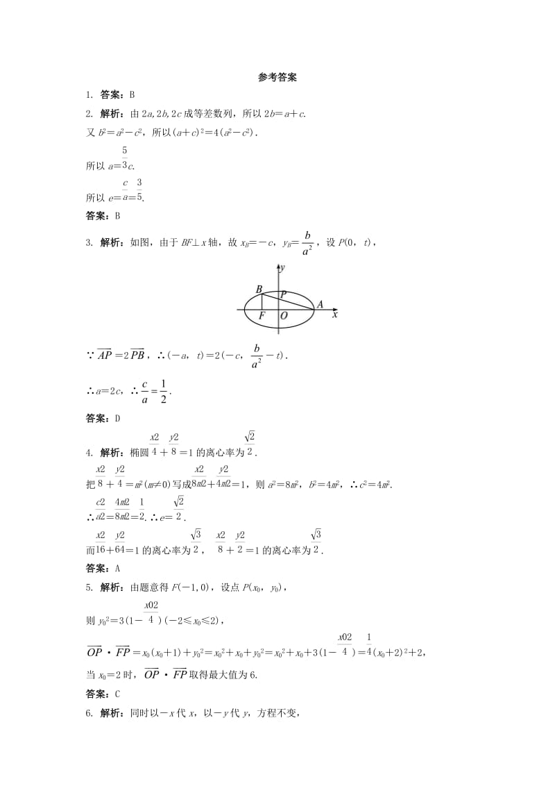 高中数学 2_1_2 椭圆的简单几何性质同步精练 湘教版选修2-11_第3页