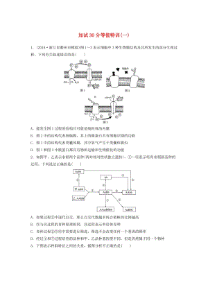 高考生物考前特訓(xùn)總復(fù)習(xí) 第二部分 加試30分等值特訓(xùn)一