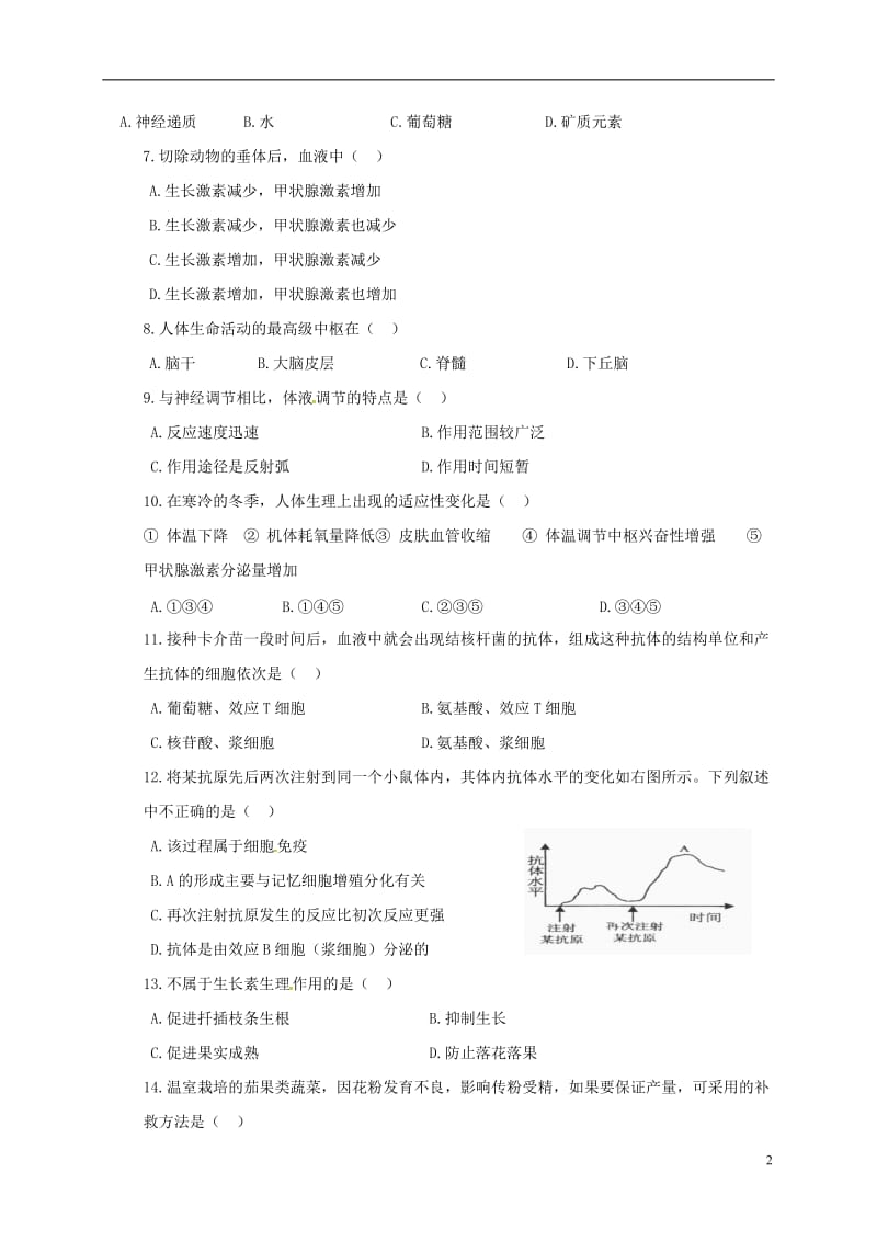 陕西省西安市庆安高级中学2015-2016学年高二生物上学期第二次月考试题_第2页