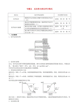 高三化學(xué)二輪復(fù)習(xí)指導(dǎo) 第一部分 基本概念 專題五 反應(yīng)熱與熱化學(xué)方程式