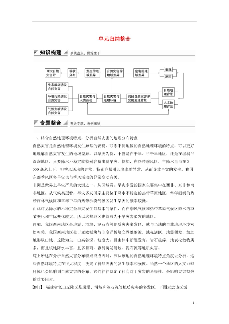 高中地理 第三单元单元归纳整合 鲁教版选修5_第1页