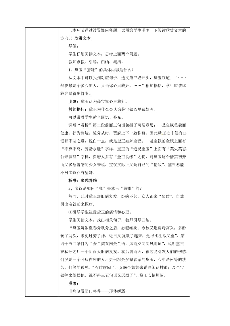 高中语文 36《情真意切释猜嫌》教案 新人教版选修《中国小说欣赏》_第2页