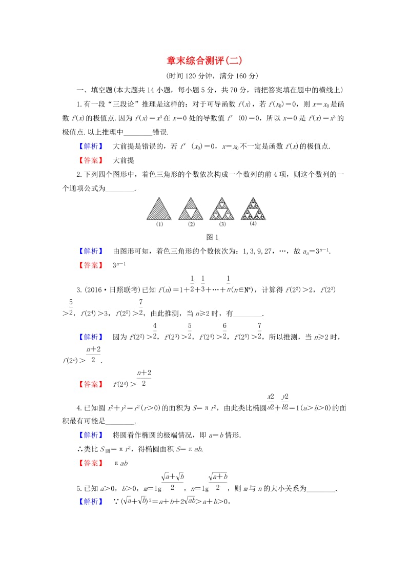 高中数学 第二章 推理与证明章末综合检测 苏教版_第1页