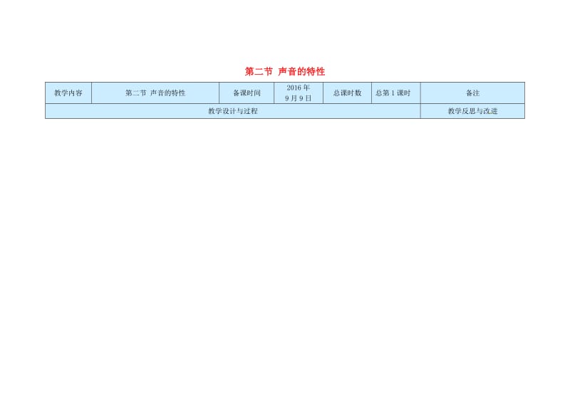 八年级物理上册 2_2 声音的特性教案 （新版）新人教版_第1页