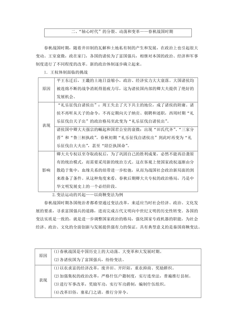 高考历史二轮复习 第一部分 知识整合篇 第一板块 中国古代史练习_第3页