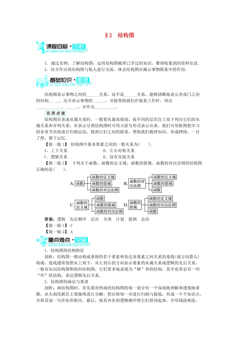 高中数学 第二章 框图 第2节 结构图学案 北师大版选修1-21_第1页