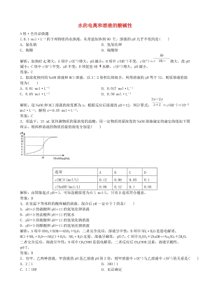 高考化學(xué)總復(fù)習(xí) 配餐作業(yè)25 水的電離和溶液的酸堿性