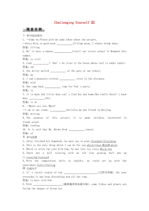 高考英語總復(fù)習(xí) 第1部分 基礎(chǔ)考點聚焦 Challenging Yourself Ⅲ高效演練跟蹤檢測 重慶大學(xué)版必修3
