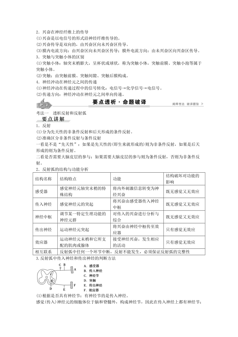 高考生物总复习 第8单元 第26讲 通过神经系统的调节学案_第2页