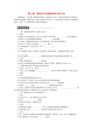 高中歷史 第七單元 無產(chǎn)階級和人民群眾爭取民主的斗爭 第2課 歐洲無產(chǎn)階級爭取民主的斗爭課時(shí)作業(yè) 新人教版選修2