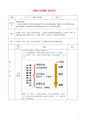 高二歷史《蒙昧中的覺醒》教學設(shè)計