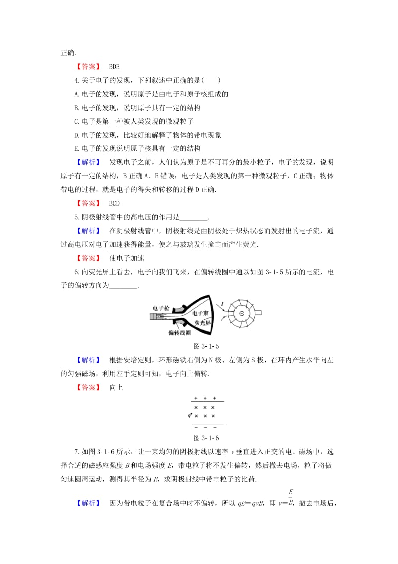 高中物理 第3章 原子世界探秘 3_1 电子的发现及其重大意义学业分层测评 沪科版选修3-5_第2页