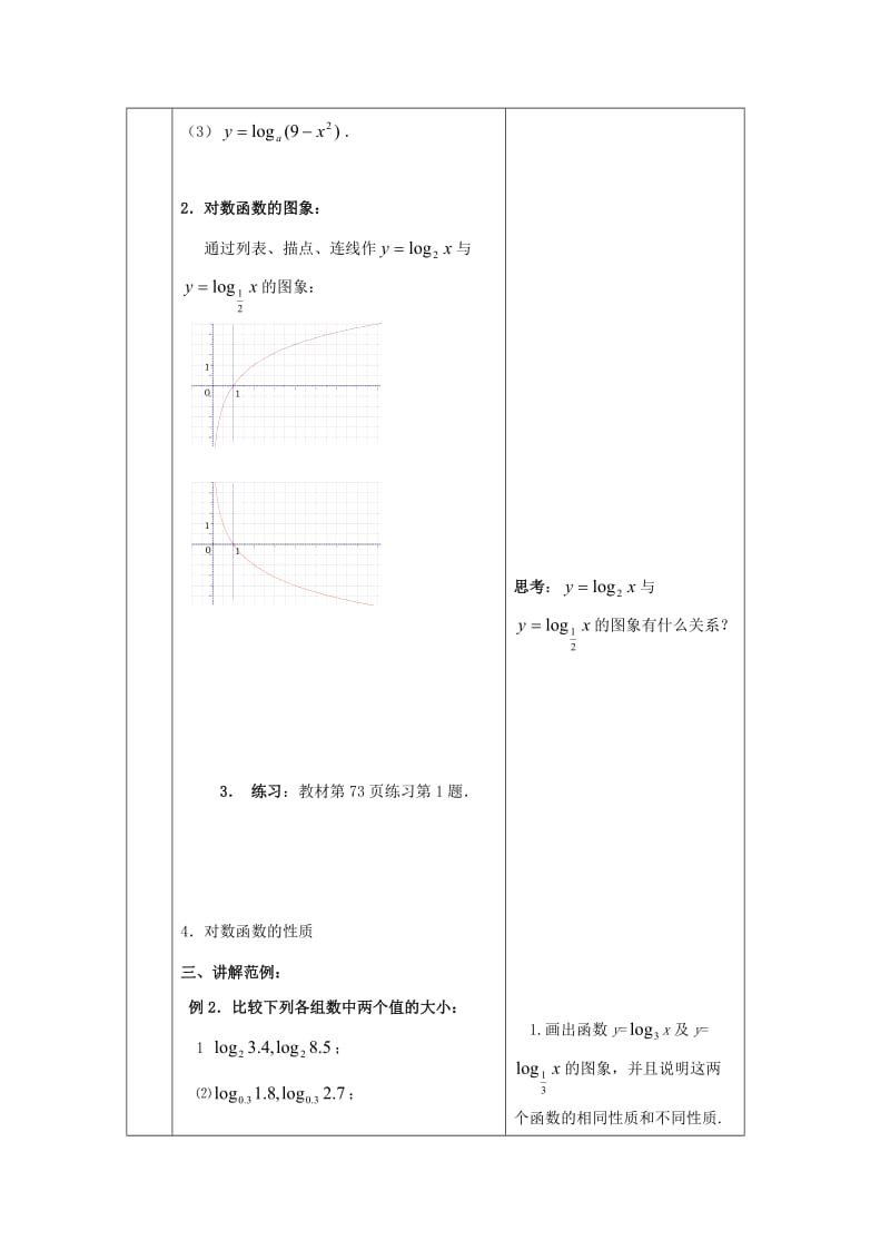 高中数学 2_2 对数函数教案 新人教版必修1_第2页