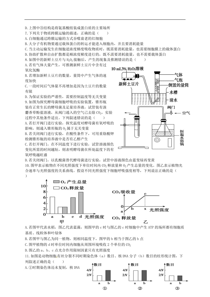 山西省应县第一中学校2017届高三生物10月月考试题_第2页