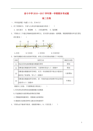 內(nèi)蒙古杭錦后旗奮斗中學(xué)2016-2017學(xué)年高二生物上學(xué)期期末考試試題