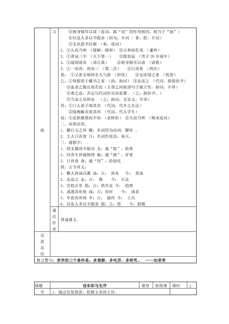 八年级语文下册 第五单元 第23课《送东阳马生序》导学案 苏教版_第3页