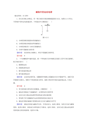 高中物理 第3章 打開電磁學的大門 第2節(jié) 磁場中的運動電荷學業(yè)達標測評 魯科版選修1-1