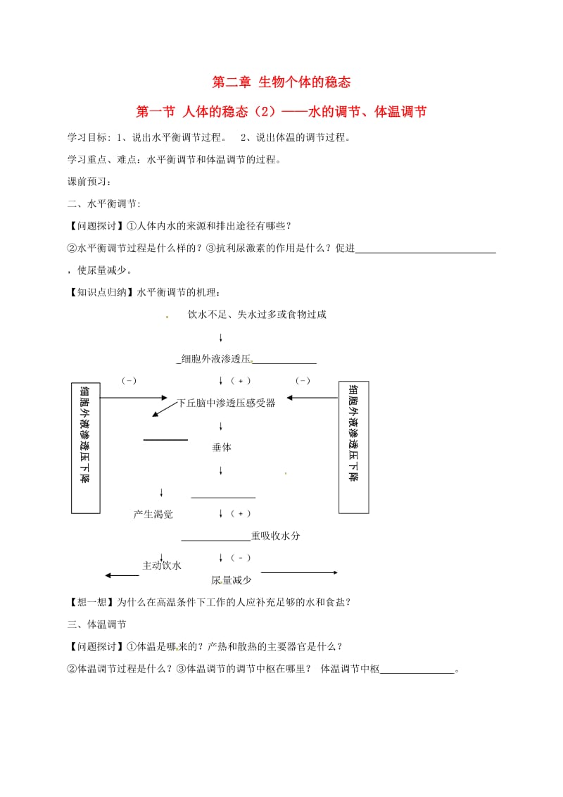 高中生物 2_1 人体的稳态导学案2苏教版必修3_第1页