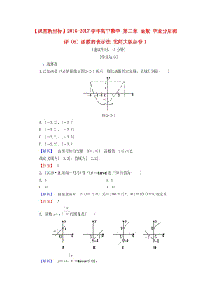 高中數(shù)學(xué) 第二章 函數(shù) 學(xué)業(yè)分層測(cè)評(píng)（6）函數(shù)的表示法 北師大版必修