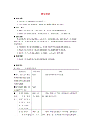 高考語文一輪復(fù)習(xí) 散文閱讀教案