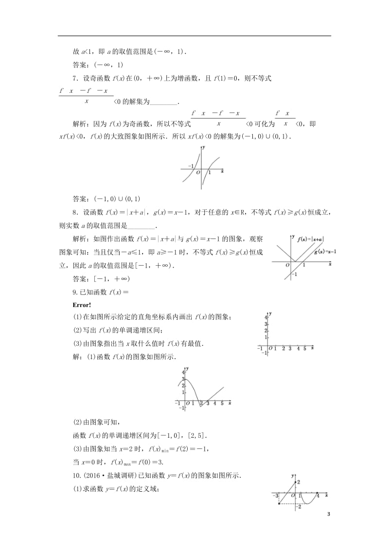 江苏专用2017届高三数学一轮总复习第二章函数与基本初等函数Ⅰ第四节函数的图象课时跟踪检测理_第3页