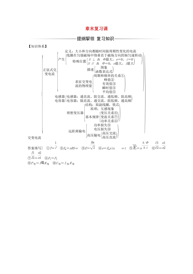 高中物理 第二章 交变电流 章末复习课 粤教版选修3-2_第1页