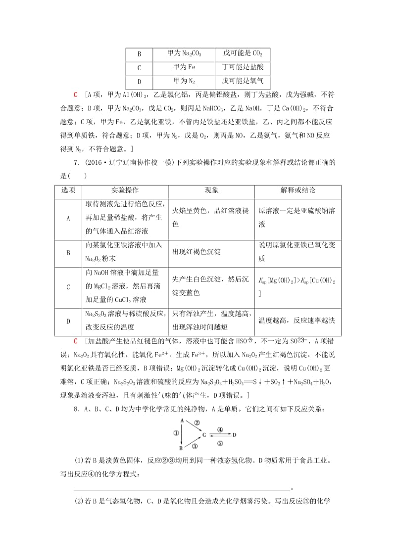 高三化学二轮复习 专题限时集训8 突破点12、13_第3页