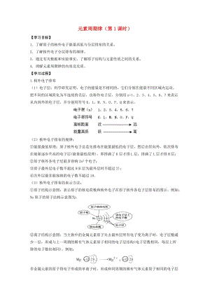 高中化學(xué) 第1章 第2節(jié) 元素周期律（第1課時(shí)）學(xué)案 新人教版必修21