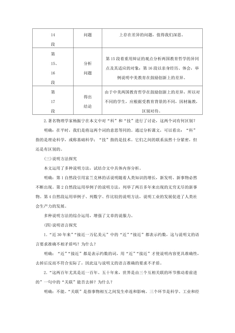 八年级语文上册 第5单元 第20课《世纪之交的科学随想》教案 语文版_第3页