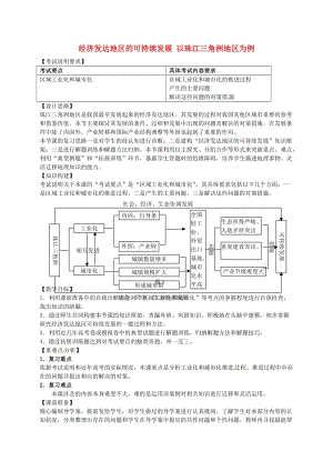 高考地理一輪復(fù)習(xí) 經(jīng)濟(jì)發(fā)達(dá)地區(qū)的可持續(xù)發(fā)展（第1課時(shí)）教案1