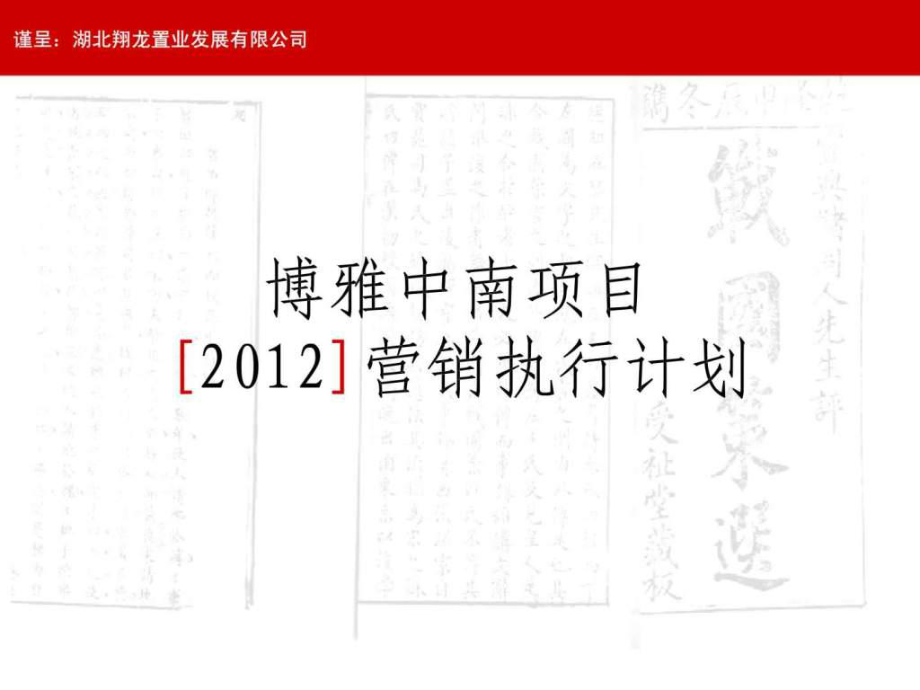 2012年武汉博雅中南项目营销执行计划_第1页