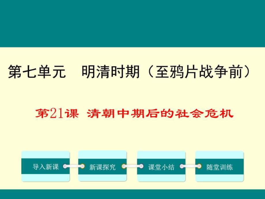 (新)川教版七年級歷史下冊第21課《清朝中期后的社會危_第1頁